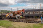 Amtrak Burro Crane Model 50 laying track